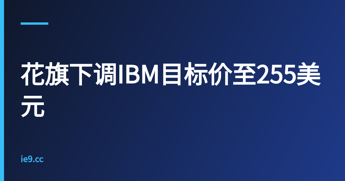花旗下调IBM目标价至255美元