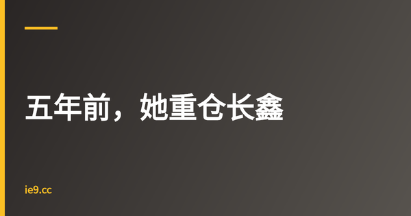 五年前，她重仓长鑫