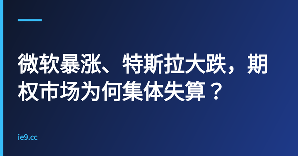 微软暴涨、特斯拉大跌，期权市场为何集体失算？