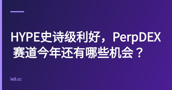 HYPE史诗级利好，PerpDEX 赛道今年还有哪些机会？